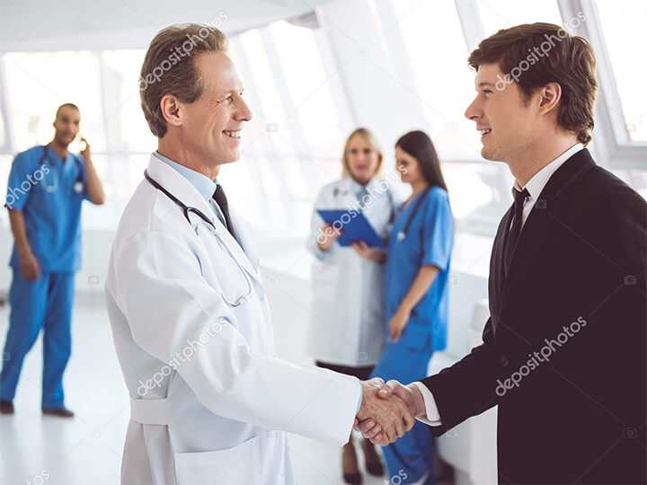 Depositphotos 142822085 Stock Photo Doctor And Businessman